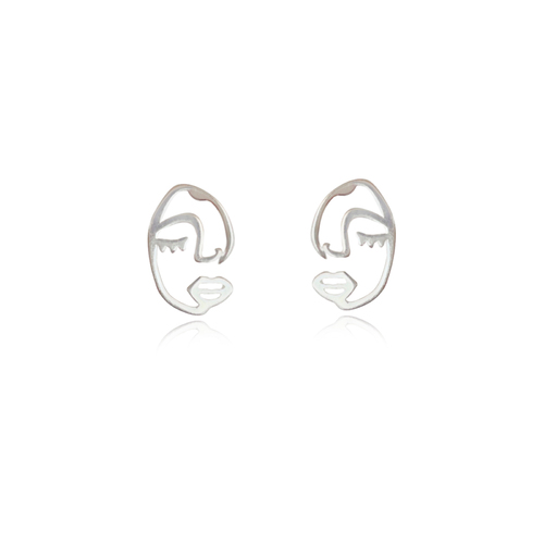 Artsy Face Dainty Stud Earrings