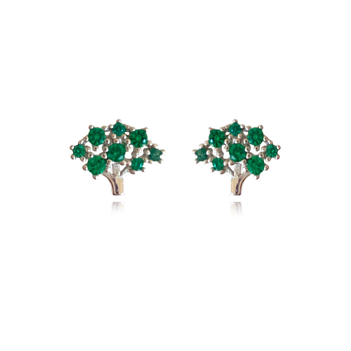 Little Broccoli Dainty Stud Earrings (Silver)