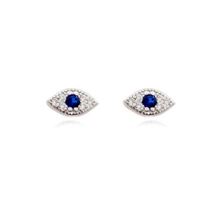 Clarity Dainty Evil Eye Stud Earrings (Silver)