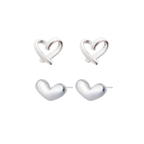 Little Silver Heart Set Earrings