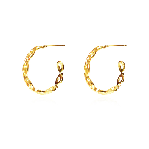 Vida Minimalist C Chain Earrings (Gold Vermeil)