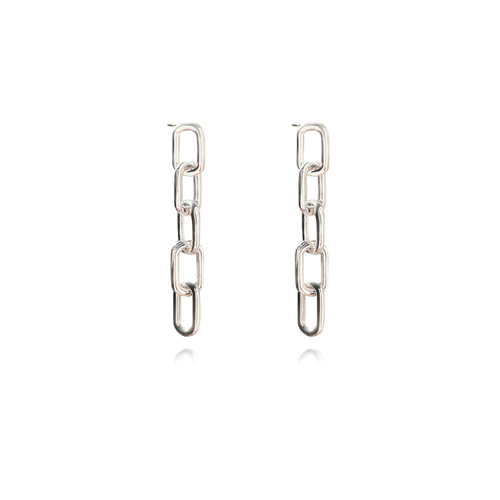Josie Minimalist Dainty Silver Chain Earrings