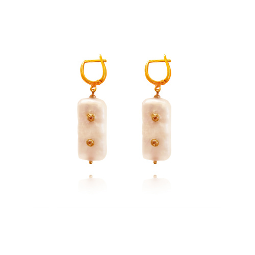 Brynne 24K Jewel Embellished Pearl Drop Earrings