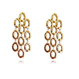 Lenore Sculptured Loop Mesh Earrings (Gold)