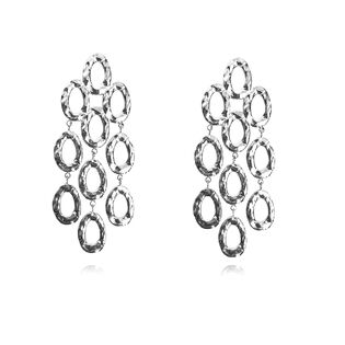 Lenore Sculptured Loop Mesh Earrings (Silver)