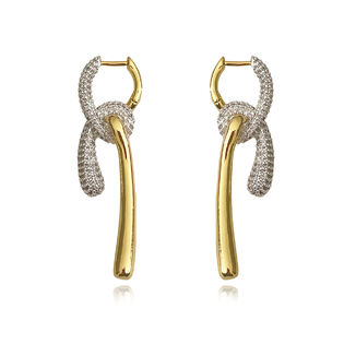 Aviva Two Tone Diamante Knot Earrings