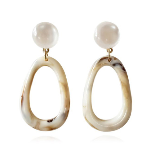 Naeva Marble Loop Earrings (for pierced ears)