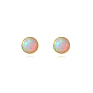 Lue Dainty Opal Stud Earrings (Gold)