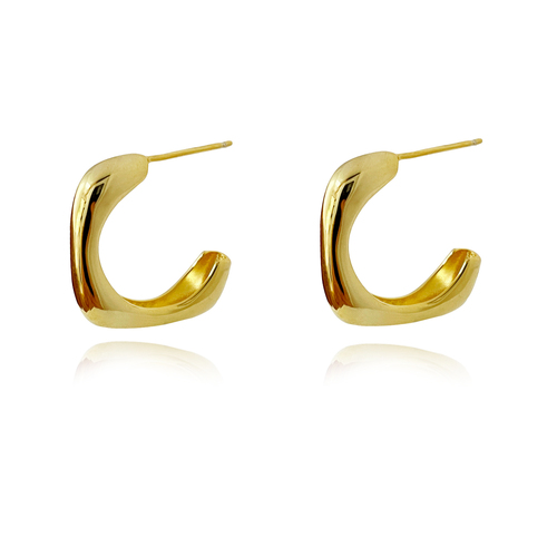 Marcie Open Square Earrings (Gold Vermeil)