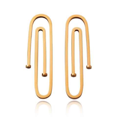 Daeja Modern Paper Clip Statement Earrings