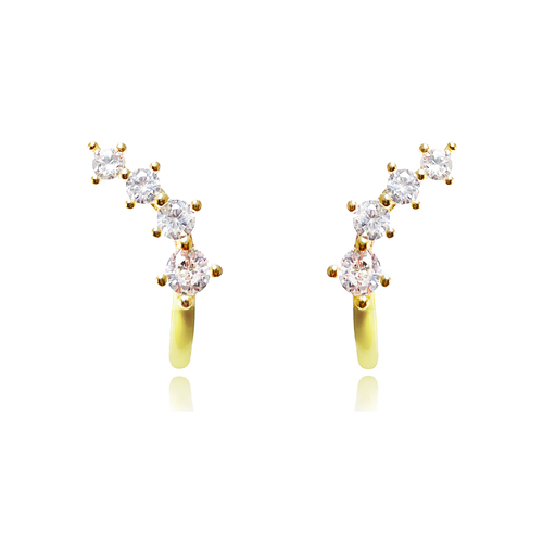 Gabrielle Pastel Diamante Climber Earrings (Yellow)
