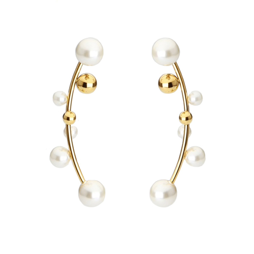Ines Vintage Pearl Climber Earrings
