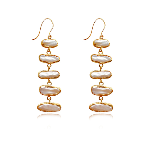 Maelynn 24K Artisan Pearl Drop Earrings