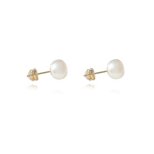 Ora Freshwater Pearl Stud Earrings (Gold Posts)
