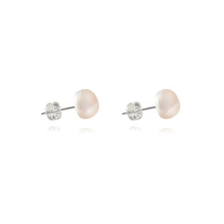 Ora Freshwater Pearl Stud Earrings (Silver Posts)