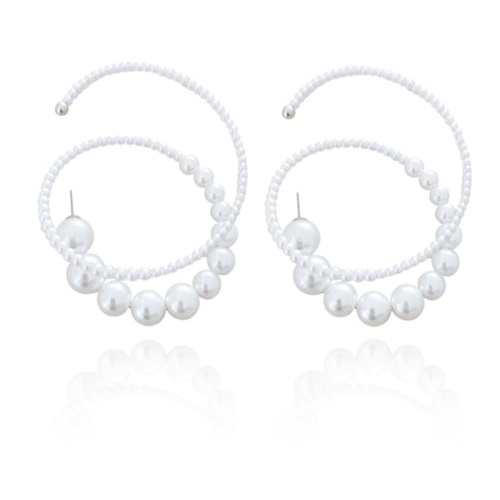 Eira Pearl Swirl Hoop Earrings