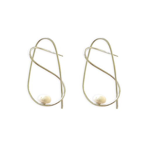 Eileen Platinum Line Art Earrings