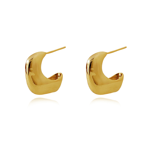 Draco Sculptural Puff Earrings (Gold Vermeil)