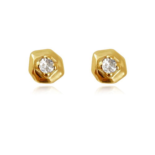 Suvi Artsy Rocky Stud Earrings (Gold Vermeil)