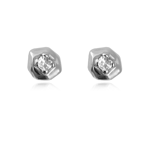 Suvi Artsy Rocky Stud Earrings (Silver)