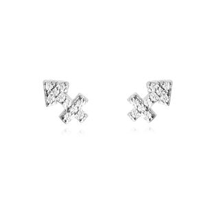 Sagittarius Artisan Zirconia Pavé Stud Earrings (Silver)