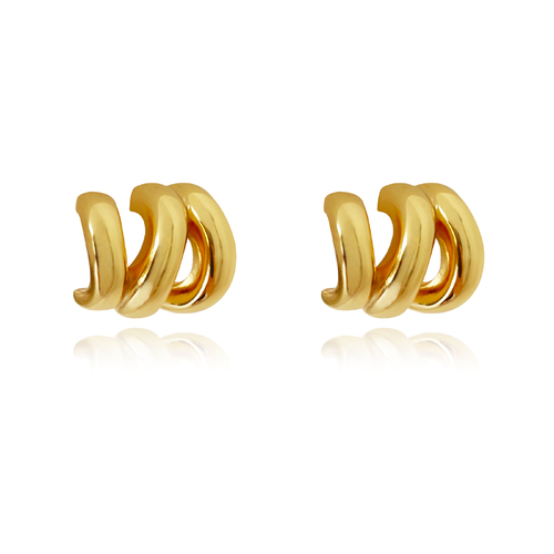 Aline Artsy Tri Curve Earrings (Gold Vermeil)