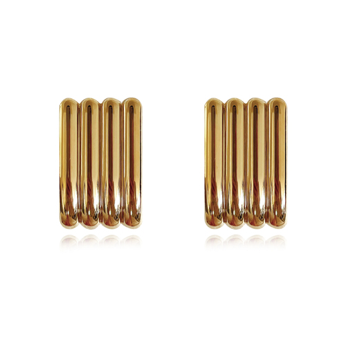 Blaine Geo Statement Earrings (Gold)