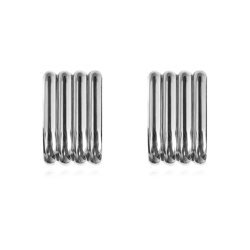 Blaine Geo Statement Earrings (Silver)