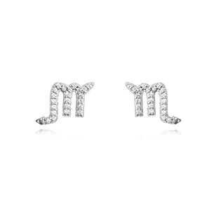 Scorpio Artisan Zirconia Pavé Stud Earrings (Silver)