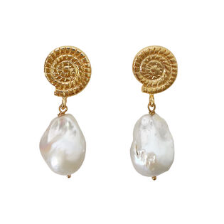 Aurelia 24K Baroque Pearl Drop Earrings (Imperfect No.1)