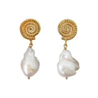 Aurelia 24K Baroque Pearl Drop Earrings (Imperfect No.2)