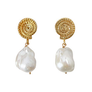 Aurelia 24K Baroque Pearl Drop Earrings (Imperfect No.3)