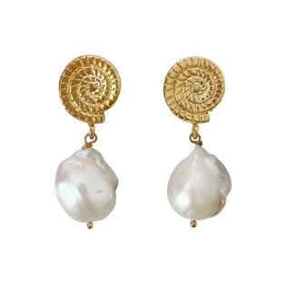 Aurelia 24K Baroque Pearl Drop Earrings (Imperfect No.4)