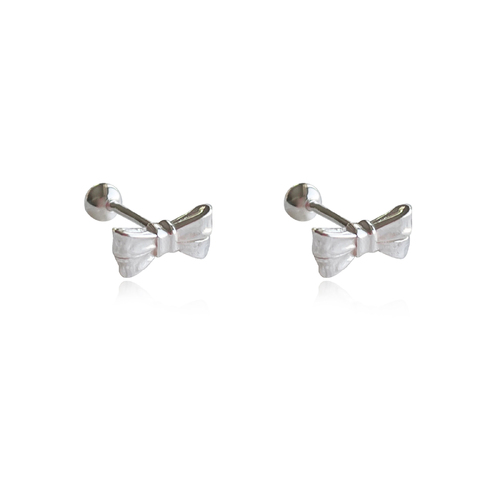 Perri Dainty Silver Bow Earrings