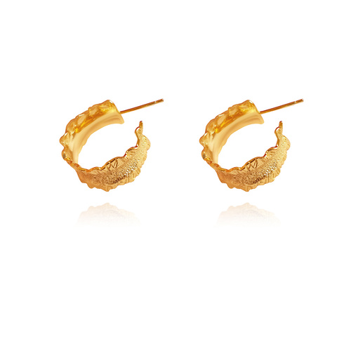 Remi Gold Vermeil Textured Earrings