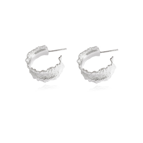 Monte Textured Silver Hoop Earrings