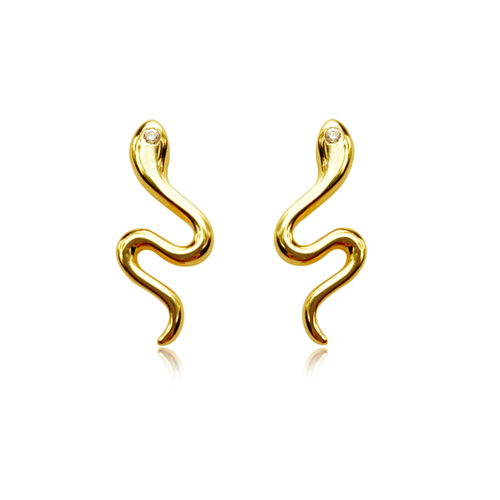 Ava Gold Filled Snake Stud Earrings