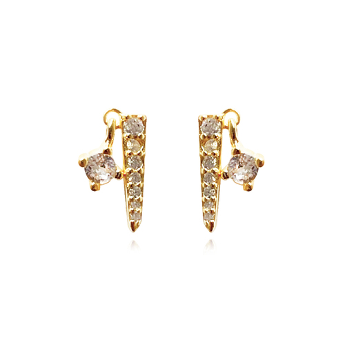 Crisann Diamante Spike Stud Earrings (Gold)