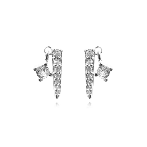 Crisann Diamante Spike Stud Earrings (Silver)