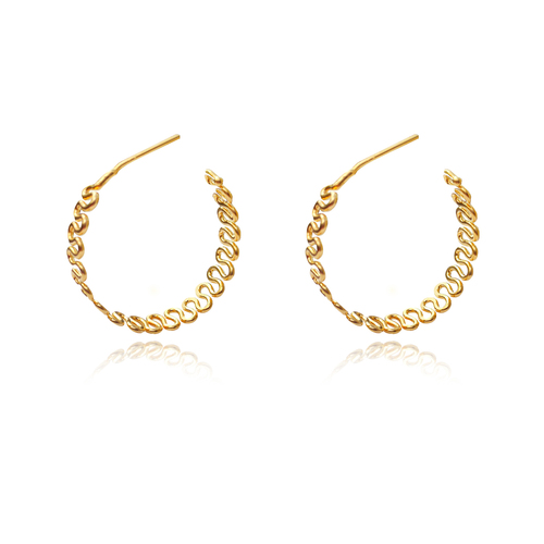 Janae 24K Artisan Golden Spring Hoop Earrings