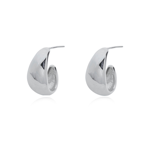Elea Modern Teardrop Earrings (Silver)