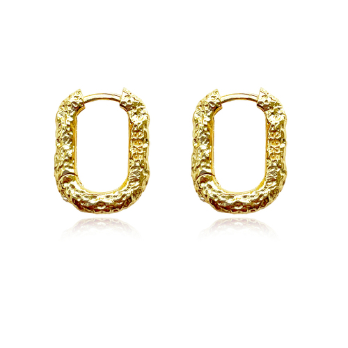 Elma Textured Dainty Huggie Earrings - Gold