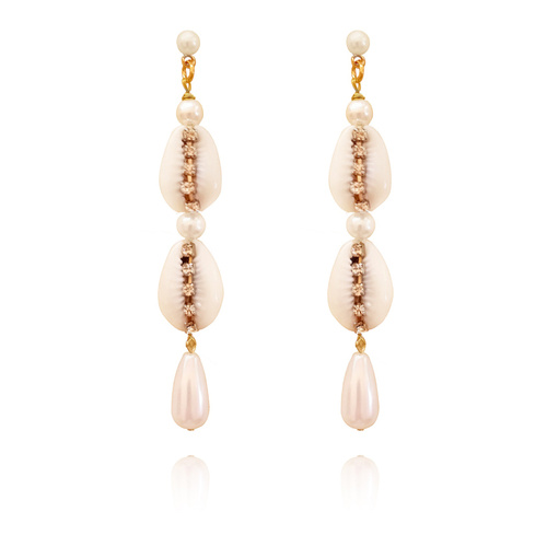 Lyria Runway Style Shell Drop Earrings