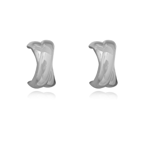 Archie Artsy Twin Curve Earrings (Silver)