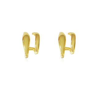 Asta Sculptural Twin Line Earrings (Gold)