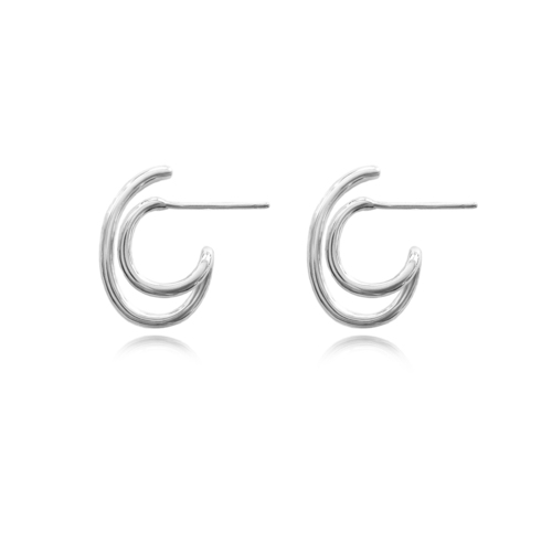 Simone Twin Loop Earrings (Silver)