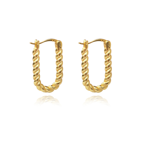 Josi Minimalist Twisted Huggie Earrings (Gold Vermeil)