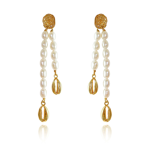 Calliope 24K Freshwater Pearl Drop Earrings
