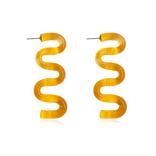 Darya Artsy Wave Earrings (Orange)