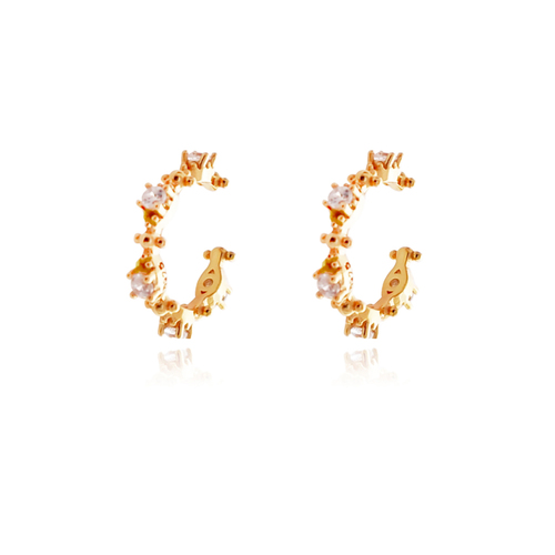 Ciana Gold Filled Diamante Cuff Earrings